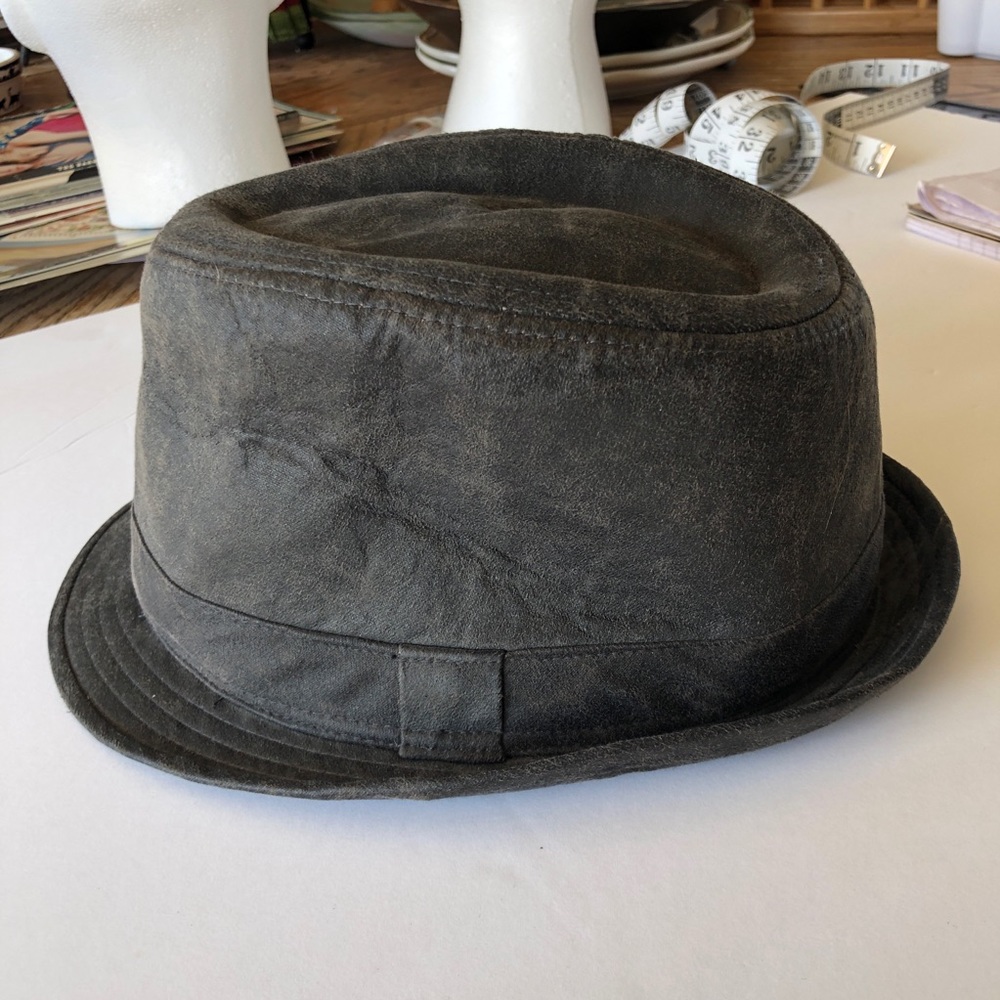 Vintage Stone Fedora Rain Hat L/XL Dark Gray EUC